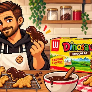 Biscuits dinosaures au chocolat