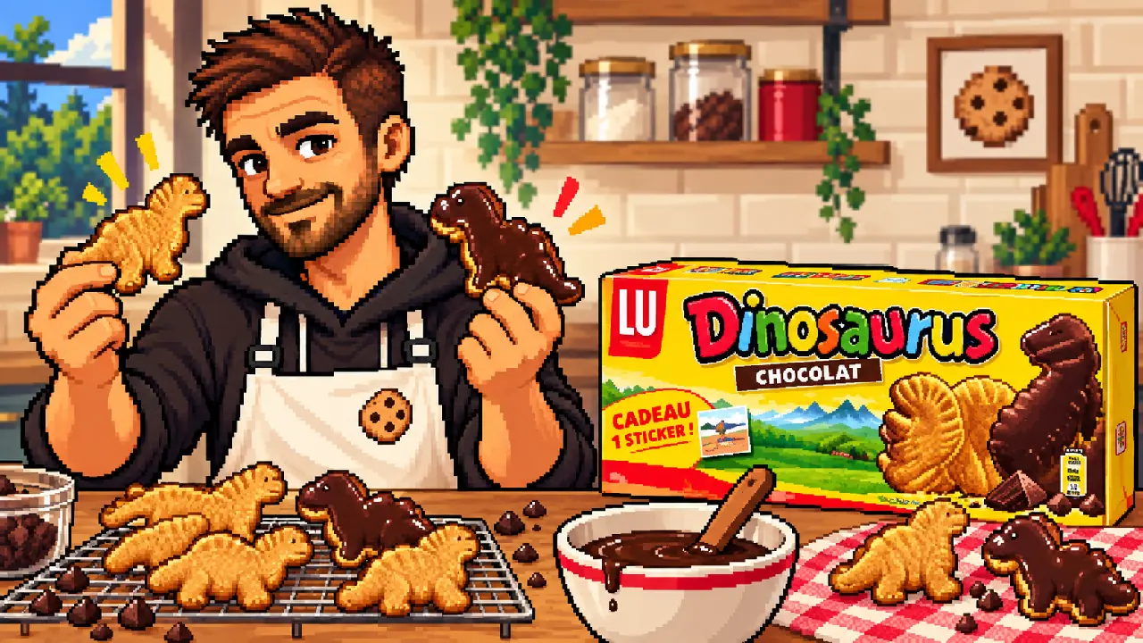 Biscuits dinosaures au chocolat